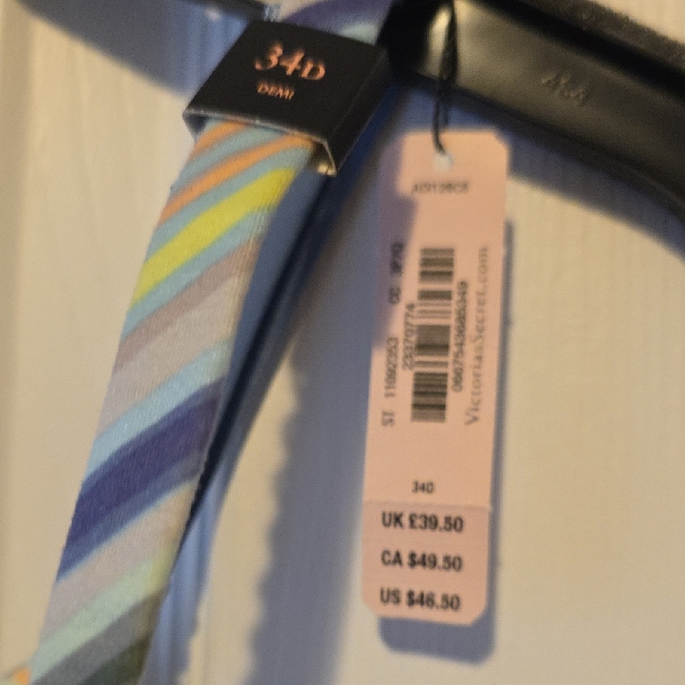 Striped Blue Multi-Color Bra - Picture 3 of 3